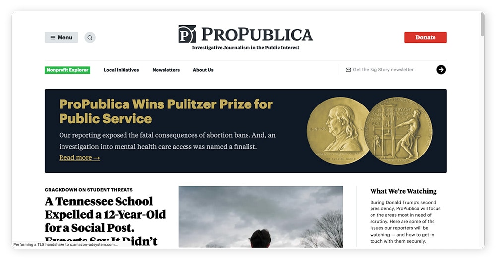 ProPublica — dark web website illustration